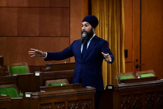 June 8, 2021, Ottawa, on, Canada: NDP Leader Jagmeet Singh delivers a statement in the House of Commons on Parliament Hill in Ottawa on Tuesday, June 8, 2021, regarding the recent tragedy in London, Ontario. Ottawa Canada  - ZUMAc35_ 20210608_zaf_c35_006 Copyright: xSeanxKilpatrickx