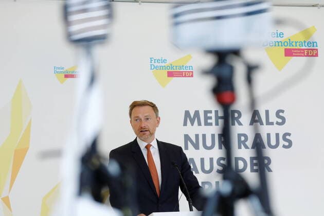 Deutschland, Berlin, Reichstag, FDP Pressekonferenz mit Christian Wolfgang Lindner, Vorsitzender der FDP-Fraktion.