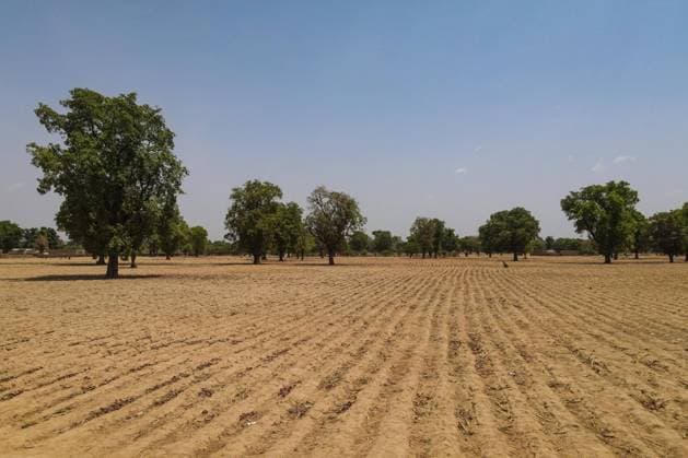 Aerial view of the rural commune of Kalifabougou in the Koulikoro region and its farmland. Kalifabougou is located about 50 km north of Bamako, the commune located in the circle of Kati was hit hard by floods in 2020.  NicolasxRemenex xLexPictorium LePictorium_0248808