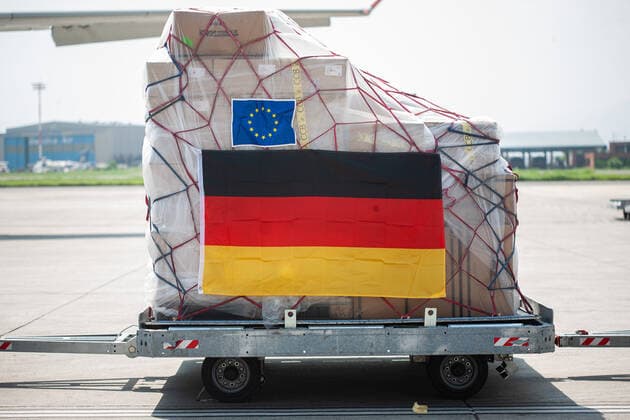 Virus Outbreak Nepal A picture of medical support provided by the German government and other EU members at Tribhuwan International Airport in Nepal on Tuesday, June 8, 2021. Kathmandu Nepal shrestha-notitle210608_npi6x  Copyright: xRojanxShresthax