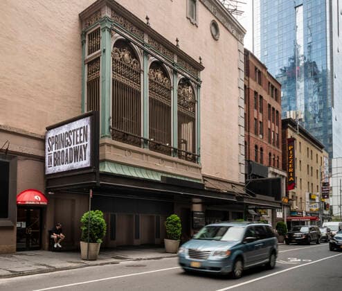 Springsteen on Broadway tickets go on sale The marquee of the St. James Theatre off of Broadway in New York on Tuesday, June 8, 2021 is decorated for the upcoming Springsteen on Broadway . Tickets go on sale on June 10 and show is scheduled to open June 26 with audience members required to show proof of COVID-19 vaccination. The show will be the first Broadway production to open since the March 2020 shutdown. (  RichardxB.xLevine