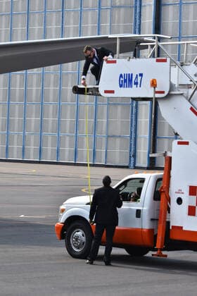 Kamala Harris Returns Washington D.C. After Working Visit To Mexico MEXICO CITY, MEXICO - JUNE 8: United States Secret Service review the plane before Vice President Kamala Harris fly to Joint Base Andrews in Washington, DC. at Benito Juarez International Airport on June 8, 2021 in Mexico City, Mexico. Copyright: xCarlosxTischlerx EYEPIXGROUP_CT_08062021_8629