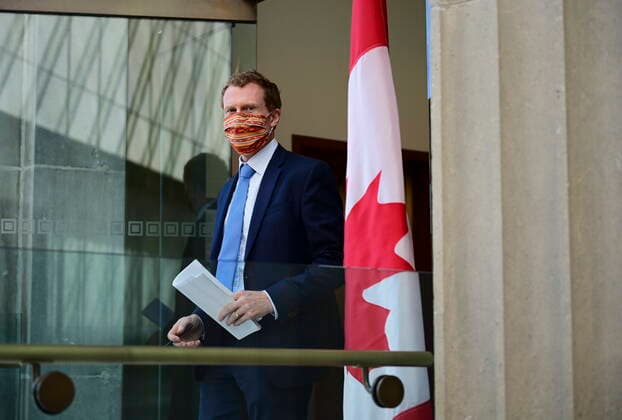 June 9, 2021, Ottawa, on, Canada: Marc Miller, Minister of Indigenous Services, arrives to hold a news conference in Ottawa on Wednesday, June 9, 2021. Ottawa Canada  - ZUMAc35_ 20210609_zaf_c35_005 Copyright: xSeanxKilpatrickx