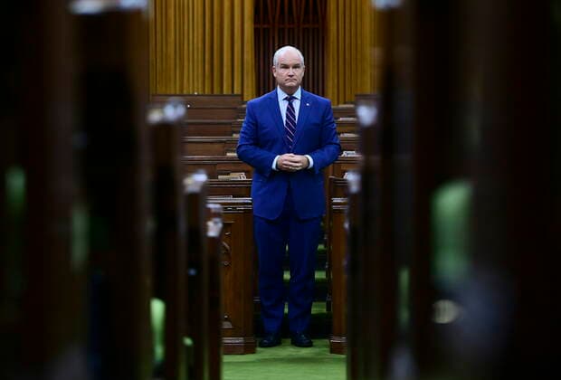 June 9, 2021, Ottawa, on, Canada: Conservative leader Erin O Toole rises during question period in the House of Commons on Parliament Hill in Ottawa on Wednesday, June 9, 2021. Ottawa Canada  - ZUMAc35_ 20210609_zaf_c35_023 Copyright: xSeanxKilpatrickx