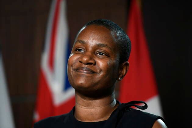 June 10, 2021, Ottawa, on, Canada: Annamie Paul, leader of the Green Party of Canada, speaks at a news conference on the news that New Brunswick MP Jenica Atwin had left the Green Party to join the Liberal Party, on Parliament Hill in Ottawa, on Thursday, June 10, 2021. Ottawa Canada - ZUMAc35_ 20210610_zaf_c35_097 Copyright: xJustinxTangx