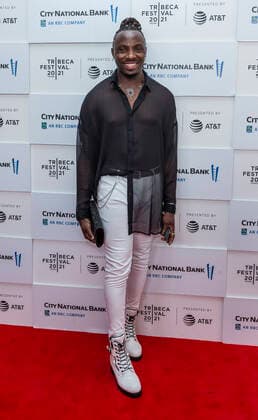 Tribeca Film Festival: The Legend of the Underground Premiere Eyitayo Adegoke poses at The Legend of the Underground premiere at Tribeca Film Festival at Waterfront Plaza, Battery Park City New York New York United States Copyright: LevxRadin