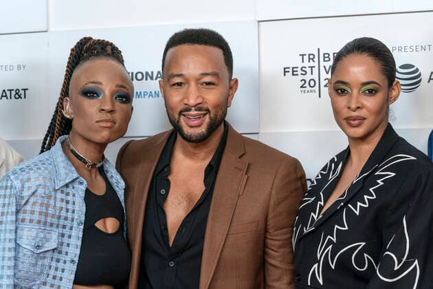 June 10, 2021, New York, New York, USA: NNEKA ONUORAH, JOHN LEGEND, GISELLE BAILEY at the Ã¢â‚¬oeLegend of the UndergroundÃ¢â‚¬Â premiere at the Tribeca Festival 2021,.Brookfield Place, NYC.June 10, 2021. New York USA - ZUMAms4_ 20210610_zaf_ms4_006 Copyright: xSoniaxMoskowitzxGordonx