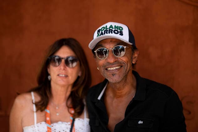 Manu Katche et sa femme Laurence CELEBRITES : Internationaux de France Roland Garros 2021 - Paris - 11 06 2021 JBAutissier Panoramic 