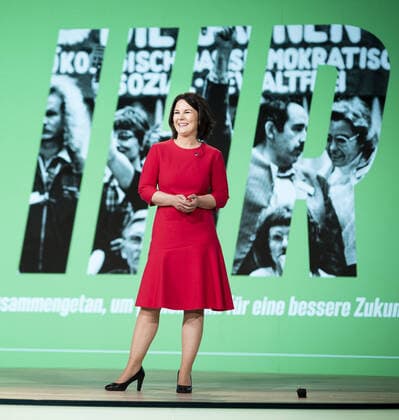 Annalena Baerbock, Bundesvorsitzende ihrer Partei und Gruenen-Kanzlerkandidatin, aufgenommen im Rahmen des digitalen Parteitages von BUENDNIS 90 DIE GRUENEN in Berlin. 12.06.2021. Berlin Deutschland