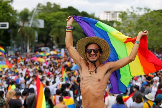 Hundreds of people march on the occasion of LGBT pride month to demand respect from the authorities, stop violence and eradicate hate crimes against people because of their sexual orientation, in Guadalajara, Jalisco state, Mexico, 12 June 2021. March in Guadalajara for LGBT pride month !ACHTUNG: NUR REDAKTIONELLE NUTZUNG!  Copyright: xFranciscoxGuascox MEX4524 20210613-637591510857192461