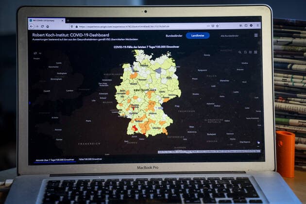 Coronavirus in Deutschland - Covid-19-Dashboard des Robert Koch-Institut 13.06.2021: Robert Koch-Institut: 7-Tage-Inzidenz 17,3. 7-Tage-Fallzahl 14.383. COVID-19-Fälle 3.714.969. Zugang um 1.489 gegenüber dem Vortag. COVID-19-Todesfälle 89.834. Zugang um 18 gegenüber dem Vortag.