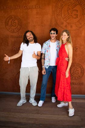 Maxime Muscat - Matthias Dandois et Constance Jablonski CELEBRITES : Internationaux de France Roland Garros 2021 - Finale Hommes - Paris - 13 06 2021 JBAutissier Panoramic 