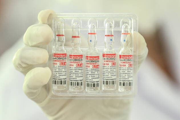 Second dose of Russian Sputnik V covid-19 vaccine in Colombo Vials of Sputnik V covid-19 vaccine. Administering second dose of Russian Sputnik V Covid-19 vaccine in Colombo. Colombo Sri Lanka Copyright: SamanxAbesiriwardana