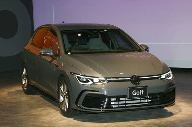 Volkswagen s new Golf The all-new Golf is introduced by Volkswagen Group Japan KK during a press conference in Tokyo on June 15, 2021. 