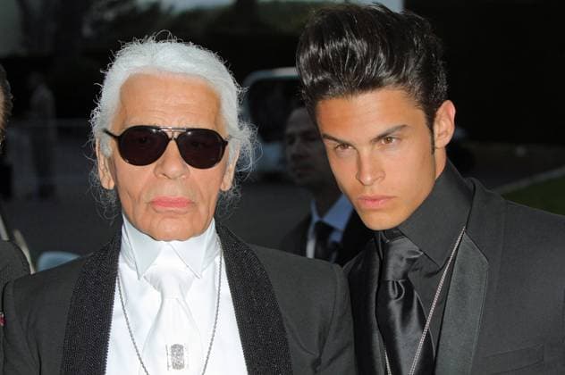 amfAR Gala 20.05.2010 Fashion designer Karl Otto Lagerfeld + Model Baptiste Giabiconi attending the red carpet at the amfAR Cinema Against AIDS charity gala at Hotel du Cap, Eden Roc, Cap d Â Antibes, 167-165 Boulevard J. F. Kennedy - 20.05.2010 - Â