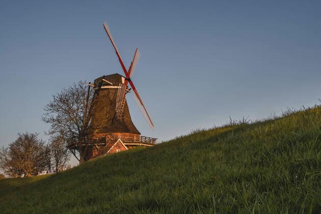 Germany, Altes Land, Jork, Muhle restaurant in old windmill KEBF01941