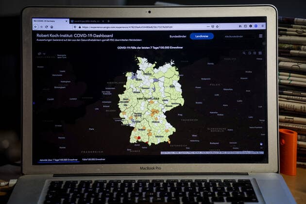 Coronavirus in Deutschland - Covid-19-Dashboard des Robert Koch-Institut 16.06.2021: Robert Koch-Institut: 7-Tage-Inzidenz 13,2. 7-Tage-Fallzahl 10.992. COVID-19-Fälle 3.717.625. Zugang um 1.455 gegenüber dem Vortag. COVID-19-Todesfälle 90.074. Zugang um 137 gegenüber dem Vortag.