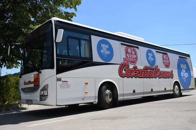 Croatia Coronavirus vaccine bus Coronavirus vaccine bus is seen in Bjelovar, Croatia on June 17, 2021. Coronavirus vaccine bus travelling around city of Bjelovar and suburbs offering a walk-in vaccine service. DamirxSpehar PIXSELL