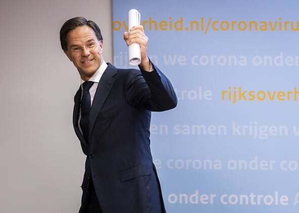 THE HAGUE - Outgoing Prime Minister Mark Rutte after a press conference. The cabinet announces accelerated relaxation of the corona measures. REMKO DE WAAL W Copyright: xHollandsexHoogtex xxANPx x432736836x