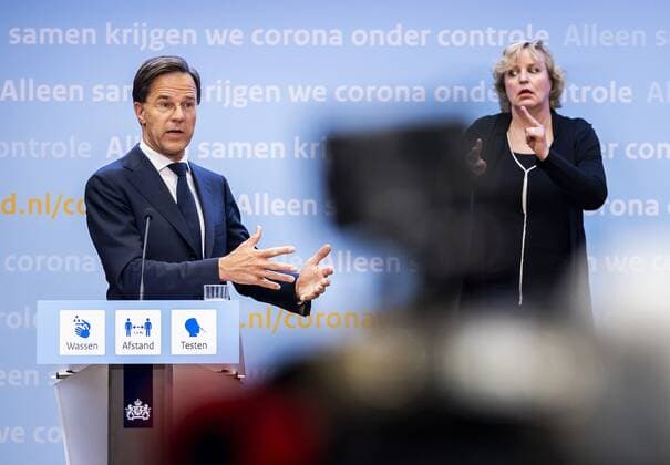 THE HAGUE - Outgoing Prime Minister Mark Rutte during a press conference. The cabinet announces accelerated relaxation of the corona measures. REMKO DE WAAL W Copyright: xHollandsexHoogtex xxANPx x432737145x