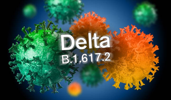 Illustration der indischen Coronavirusmutation Delta B.1.617.2