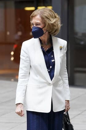 Queen Sofia of Spain arrives at the closing ceremony and end-of-year concert of the Reina Sofia School of Music. June 22, 2021. (2021062297)