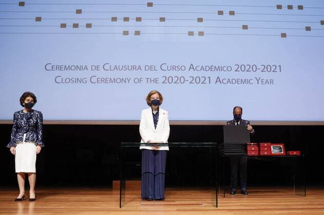 Queen Sofia during closing ceremony of academic year Escuela Superior de Musica Reina Sofia 2020 2021 in Madrid on Tuesday, 22 June 2021 Cordon Press