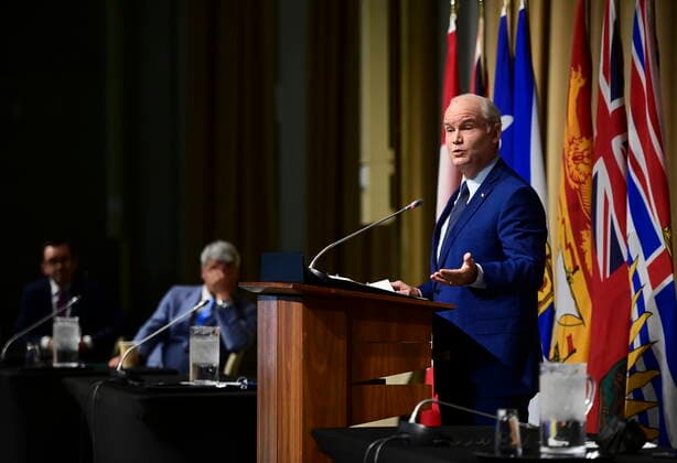 June 23, 2021, Ottawa, on, Canada: Conservative Leader Erin O Toole addresses the Conservative caucus during a meeting in Ottawa on Wednesday, June 23, 2021. Ottawa Canada  - ZUMAc35_ 20210623_zaf_c35_008 Copyright: xSeanxKilpatrickx
