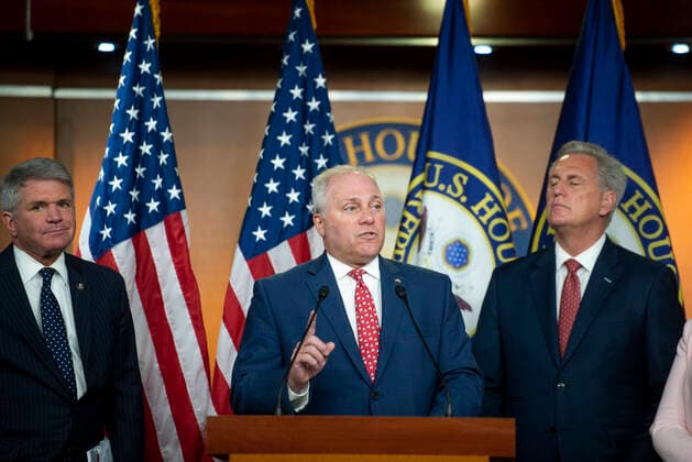 June 23, 2021, Washington, District of Columbia, USA: United States House Minority Whip Steve Scalise (Republican of Louisiana) offers remarks while joined by House Republicans for a press conference regarding China and COVID-19 accountability, at the US Capitol, in Washington, DC, Wednesday, June 23, 2021. Credit: Rod Lamkey CNP Washington USA - ZUMAs152 20210623_zaa_s152_068 Copyright: xRodxLamkeyx-xCnpx
