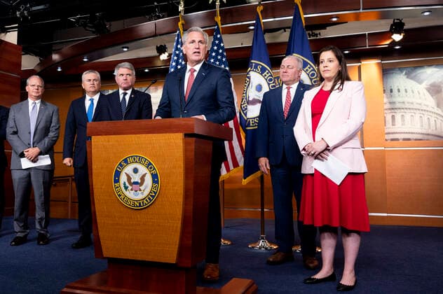 June 23, 2021, Washington, DC, United States: June 23, 2021 - Washington, DC, United States: House Minority Leader KEVIN MCCARTHY (R-CA) speaking at a press conference about COVID-19 and China. Washington United States - ZUMAb161 20210623_zap_b161_091 Copyright: xMichaelxBrochsteinx