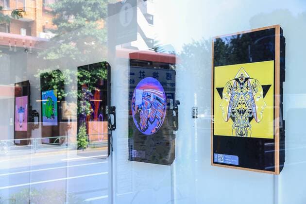 June 25, 2021, Tokyo, Japan: Digital artwork form different artists is seen on a wall one day before the opening of CrypTOKYO Blockchain Art Exhibition 2021 in UltraSuperNew Gallery in Shibuya City..It is the first NFT (non-fungible token) exhibition in Japan and will give Japan™s art lovers, tech heads, and investors a one-of-a-kind chance to learn the history of NFTs, experience the technology, and meet its future stars. Tokyo Japan - ZUMAs197 20210625_zaa_s197_020 Copyright: xStanislavxKogikux