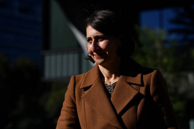GLADYS BEREJIKLIAN COVID19 PRESSER, NSW Premier Gladys Berejiklian arrives to speak to the media during a press conference in Sydney, Sunday, June 27, 2021. More than five million people in Greater Sydney and its surrounds have gone into a 14-day lockdown as health authorities try to regain control of a coronavirus outbreak. ( NO ARCHIVING, EDITORIAL USE ONLY, NO USE IN BOOKS WITHOUT CONSENT SYDNEY NSW AUSTRALIA  Copyright: xJOELxCARRETTx 20210627001552869738