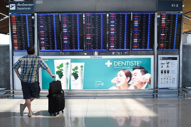 Thailand Plans To Reopen To Vaccinated Foreign Tourists Travelers check for their flight s check-in details at the Suvarnabhumi International Airport amid a new wave of the coronavirus disease (COVID-19) pandemic in Bangkok, Thailand, 27 June 2021. Bangkok Thailand laowilas-notitle210627_npmts  Copyright: xAnusakxLaowilasx
