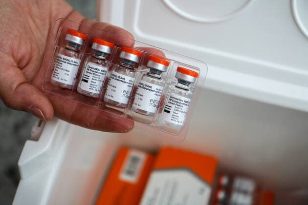 June 28, 2021, Ankara, Turkey: Vials containing Sinovac vaccine at the Ankara high-speed train station..A team affiliated to the Ministry of Health of the Republic of Turkey set up against COVID-19 vaccine stand at the Ankara high speed train station. In Turkey, as of June 25, anyone over the age of 18 can get the Sinovac or Biontech vaccine without an appointment. Ankara Turkey - ZUMAs197 20210628_zaa_s197_099 Copyright: xTunahanxTurhanx