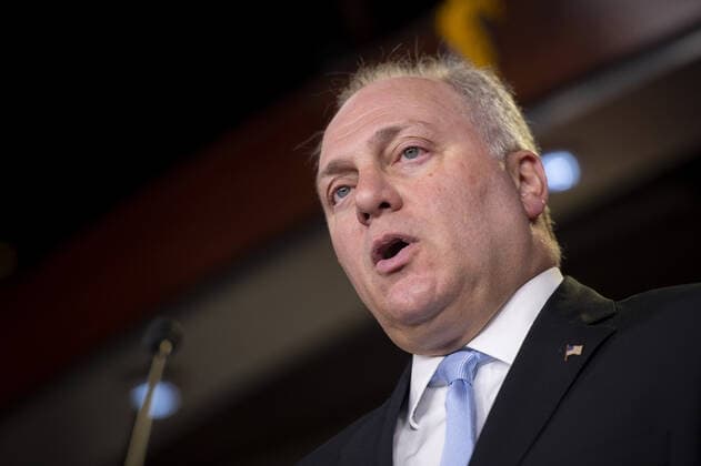 House Minority Whip Steve Scalise, R-LA, and other House Republicans hold a press conference on COVID-19, at the U.S. Capitol in Washington, DC., on Tuesday, June 29, 2021.  WAP20210629768 BONNIExCASH