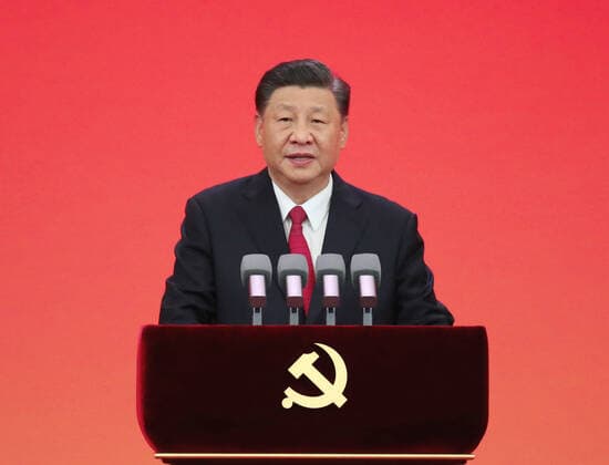 (210629) -- BEIJING, June 29, 2021 -- Chinese President Xi Jinping, also general secretary of the Communist Party of China (CPC) Central Committee and chairman of the Central Military Commission, delivers an important speech at the ceremony to present the July 1 Medal, the Party s highest honor, to outstanding Party members at the Great Hall of the People in Beijing, capital of China, June 29, 2021. The award ceremony of the July 1 Medal was held Tuesday morning at the Great Hall of the People in Beijing. ) CHINA-BEIJING-XI JINPING-JULY 1 MEDAL-AWARD CEREMONY (CN) LiuxWeibing 