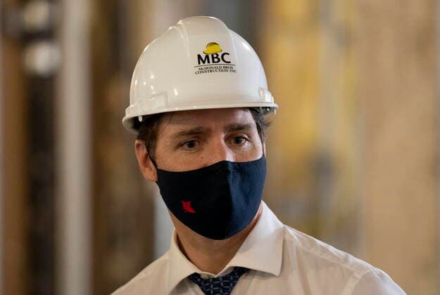 June 30, 2021, Ottawa, on, Canada: Prime Minister Justin Trudeau tours a construction site at the Shepherds of Good Hope residence in Ottawa, Wednesday, June 30, 2021. Ottawa Canada  - ZUMAc35_ 20210630_zaf_c35_041 Copyright: xAdrianxWyldx