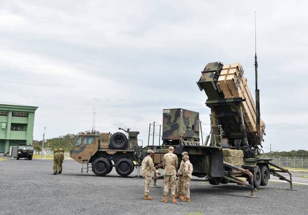 The U.S. Army s Patriot Advanced Capability-3 (PAC-3) system is displayed during a joint US-Japan military training exercise titled Orient Shield 21 at Camp Amami in Amami Oshima Island, Kagoshima-Prefecture, Japan on Thursday, July 1, 2021. This is the first time the PAC-3 missile system has been deployed on Amami Oshima.  TKP2021070105 KEIZOxMORI
