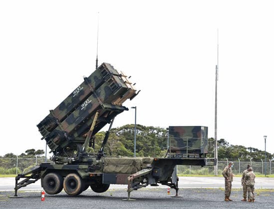 The U.S. Army s Patriot Advanced Capability-3 (PAC-3) system is displayed during a joint US-Japan military training exercise titled Orient Shield 21 at Camp Amami in Amami Oshima Island, Kagoshima-Prefecture, Japan on Thursday, July 1, 2021. This is the first time the PAC-3 missile system has been deployed on Amami Oshima.  TKP2021070102 KEIZOxMORI