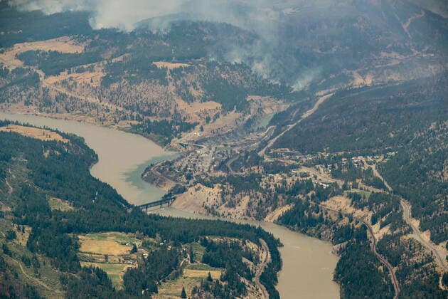 July 1, 2021, Lytton, BC, Canada: A wildfire burns in the mountains north of Lytton, B.C., on Thursday, July 1, 2021. Lytton Canada  - ZUMAc35_ 20210701_zaf_c35_235 Copyright: xDarrylxDyckx
