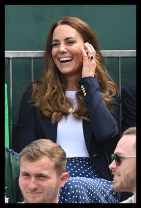 . 02 07 2021. London, United Kingdom. Kate Middleton, Duchess of Cambridge, on day five of the Wimbledon Tennis Championships in London.  xStephenxLockx xi-Imagesx IIM-22344-0008