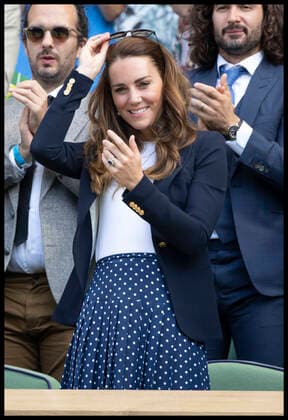 . 02 07 2021. London, United Kingdom. Kate Middleton, the Duchess of Cambridge, in the Royal Box on day five of the Wimbledon Tennis Championships in London.  xStephenxLockx xi-Imagesx IIM-22344-0081