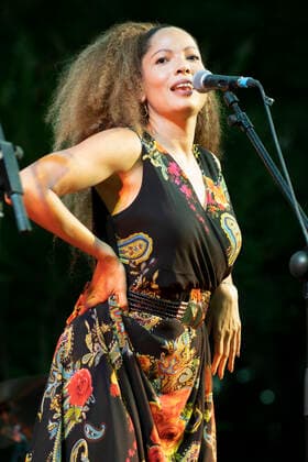 July 2, 2021, Madrid, Spain: Singer Ela Ruiz performs during the Ladies of Jazz & Soul of the Jazz Palacio Real 2021 festival at the Campo del Moro Gardens in Madrid. Madrid Spain - ZUMAs197 20210702_zaa_s197_181 Copyright: xAtilanoxGarciax