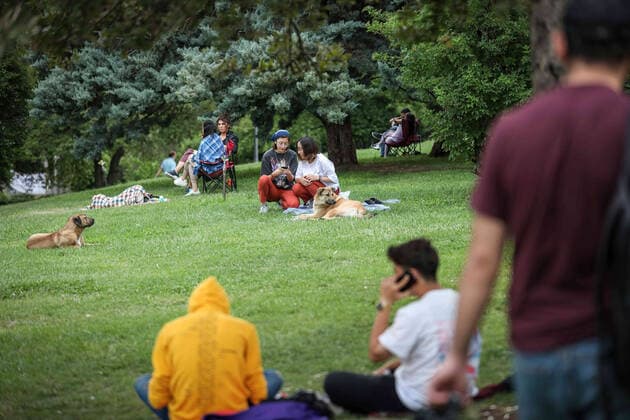 July 3, 2021, Ankara, Turkey: A group of people having fun at the opened parks..President of the Republic of Turkey, Recep Tayyip Erdogan, announced his decision to normalize after the cabinet meeting he held on June 21. As of July 1, while the weekend curfew was lifted in Turkey, many restrictions were lifted due to the decrease in COVID-19 cases, and then normal life was returned. Ankara Turkey - ZUMAs197 20210703_zaa_s197_350 Copyright: xTunahanxTurhanx