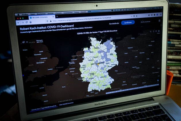 Coronavirus in Deutschland - Covid-19-Dashboard des Robert Koch-Institut 04.07.2021: Robert Koch-Institut: 7-Tage-Inzidenz 5,0. 7-Tage-Fallzahl 4.167. COVID-19-Fälle 3.730.912. Zugang um 559 gegenüber dem Vortag. COVID-19-Todesfälle 91.030. Zugang um 7 gegenüber dem Vortag.