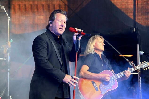 Claudius Dreilich und Christian Liebig von Karat live im Rahmen der Karat 45 Open Air Tour in der Kulturbrauerei. Görlitz, 03.07.2021