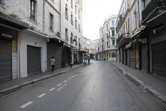 (210704) -- TUNIS, July 4, 2021 -- Photo taken on July 3, 2021 shows an empty street in Tunis, Tunisia. For two weeks, Tunisia has been undergoing the fourth wave of the spread of COVID-19. Several regions of the country have been locked down. Gatherings and parties are banned in the capital Tunis and several large cities with a night curfew from 8 p.m. to 5 a.m. until July 14. (Photo by Xinhua) TUNISIA-TUNIS-COVID-19-MEASURES AdelxEzzine 