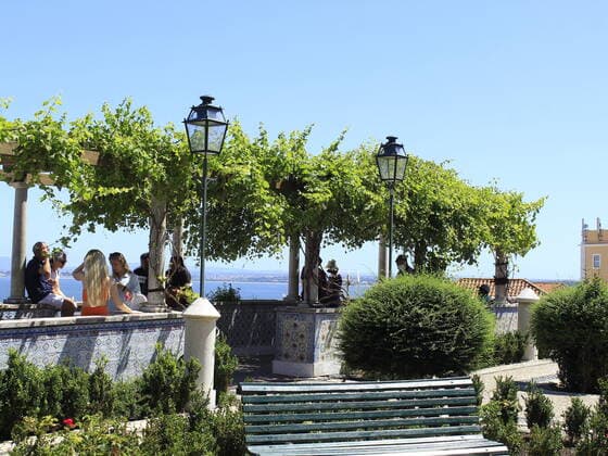 July 4, 2021, Lisbon, Portugal: Movement at Santa Luzia Viewpoint, one of the main tourist attractions in Lisbon, which has a panoramic and spectacular view of the city, on Sunday (4).  Copyright: xEdsonxdexSouzax