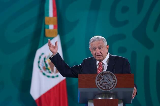 Mexican President Andres Manuel Lopez Obrador attends his daily press conference at the Palacio Nacional, in Mexico City, Mexico, 05 July 2021. Mexican President Andres Manuel Lopez Obrador press conference !ACHTUNG: NUR REDAKTIONELLE NUTZUNG!  Copyright: xSashenkaxGutierrezx MEX6259 20210705-fae35752883f924ed90fab222b3a26dd9cc64cb9