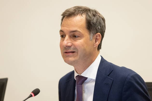 News Bilder des Tages Prime Minister Alexander De Croo pictured during a session of the chamber commission for interior affairs, with questions for the Prime Minister, at the federal parliament, in Brussels, Monday 05 July 2021. JAMESxARTHURxGEKIERE 3027699
